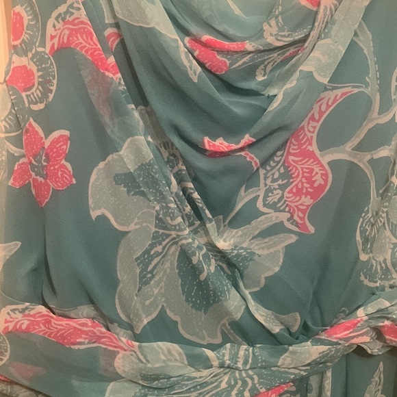 Lovely Anthropologie Odille dress in greens and pinks, size 4 - Picture 4 of 7